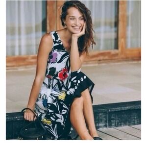 Jams World Honolulu Shadow Dress Size Large MIDI Floral Whimsygoth Cottagecore